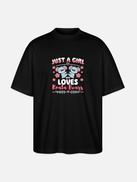Koala Marsupial Zoo - Stanley/Stella Oversized Unisex Organic T-shirt Blaster 2.0 - black