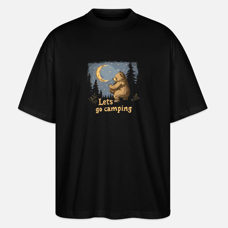 Lets Go Camping Bär - Stanley/Stella Oversized Unisex Bio T-Shirt Blaster 2.0 - Schwarz
