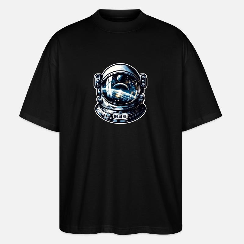 Dream Big - Astronaut Illustration - Stanley/Stella Oversized Unisex Bio T-Shirt Blaster 2.0 - Schwarz