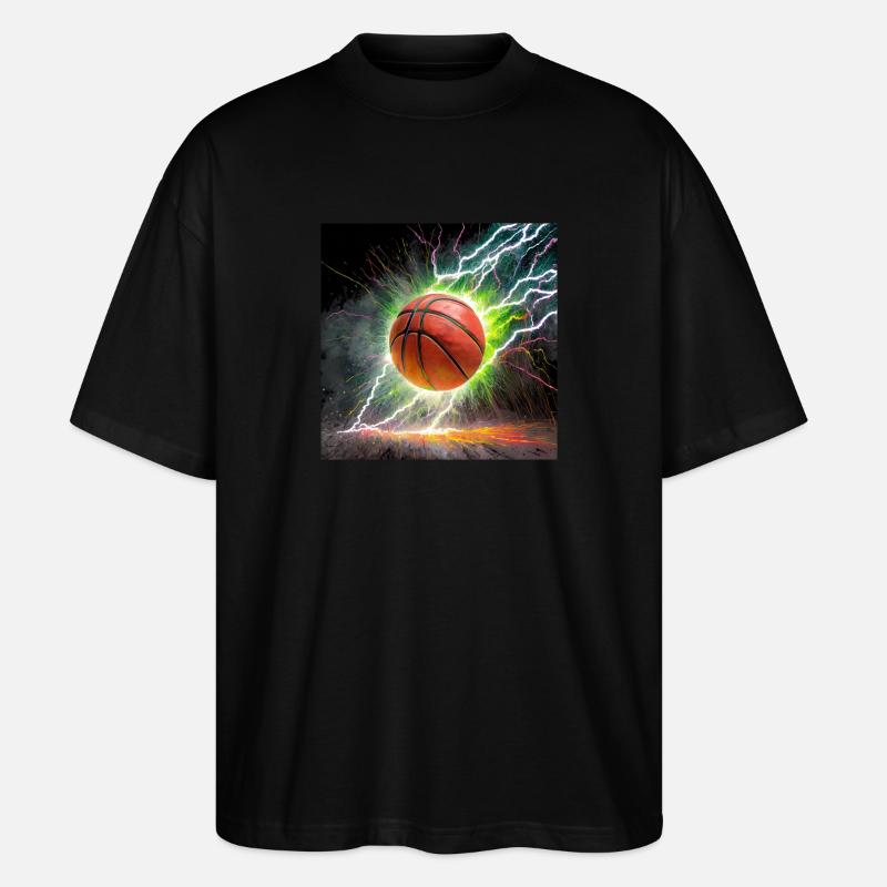 Basketball mit Blitz - Stanley/Stella Oversized Unisex Bio T-Shirt Blaster 2.0 - Schwarz