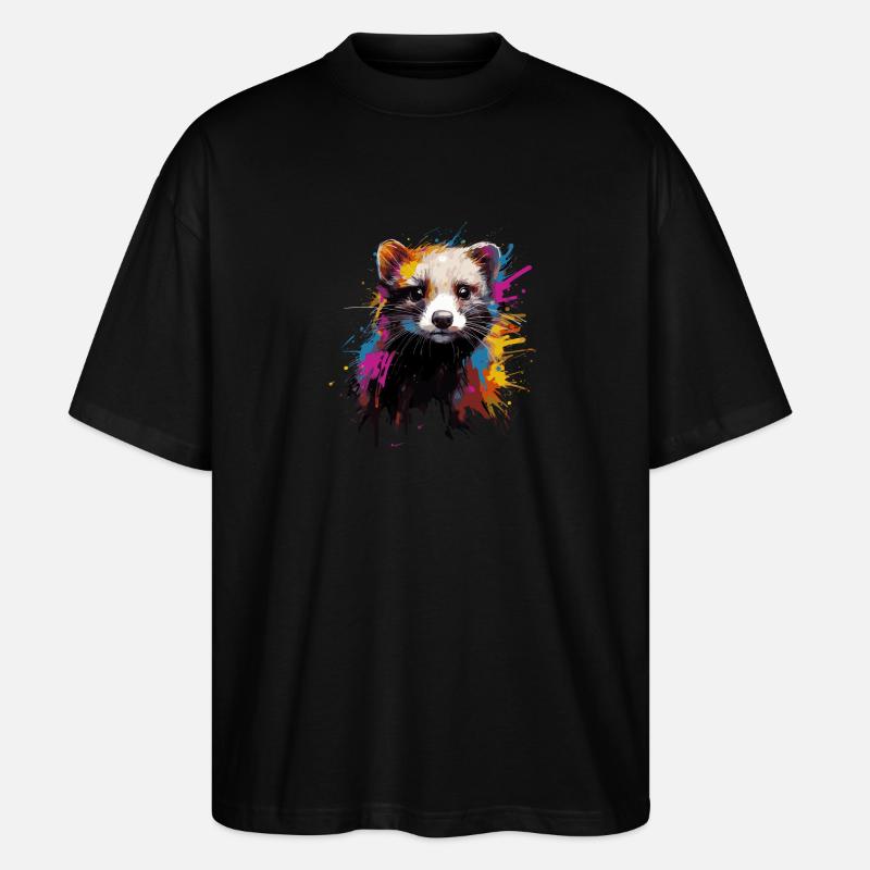 Frettchen - Stanley/Stella Oversized Unisex Bio T-Shirt Blaster 2.0 - Schwarz