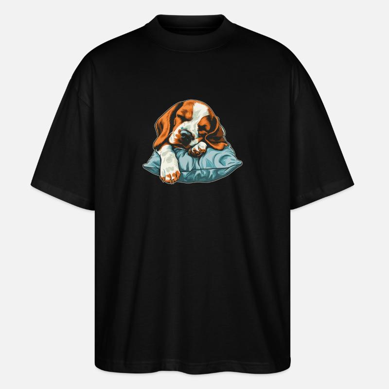 Sleeping Beagle - Stanley/Stella Oversized Unisex Organic T-shirt Blaster 2.0 - black