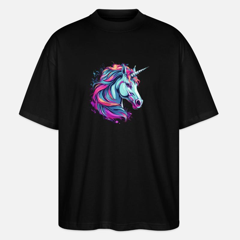 Einhorn - Stanley/Stella Oversized Unisex Bio T-Shirt Blaster 2.0 - Schwarz
