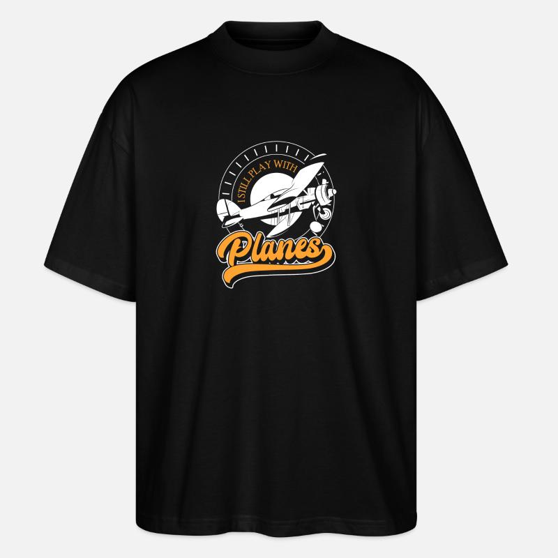 Modellflug Hobby Hobbypilot Testpilot - Stanley/Stella Oversized Unisex Bio T-Shirt Blaster 2.0 - Schwarz