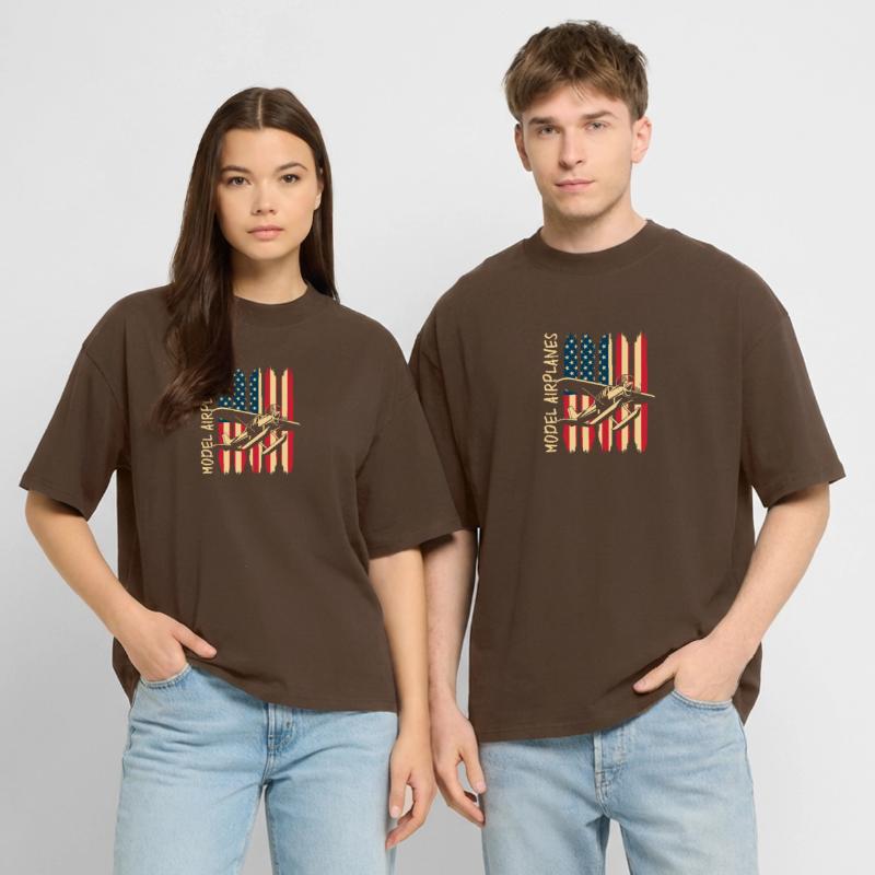 Model Builder Model Flying Hobby Pilot Aviator Stanley/Stella Oversized Unisex Organic T-shirt Blaster 2.0