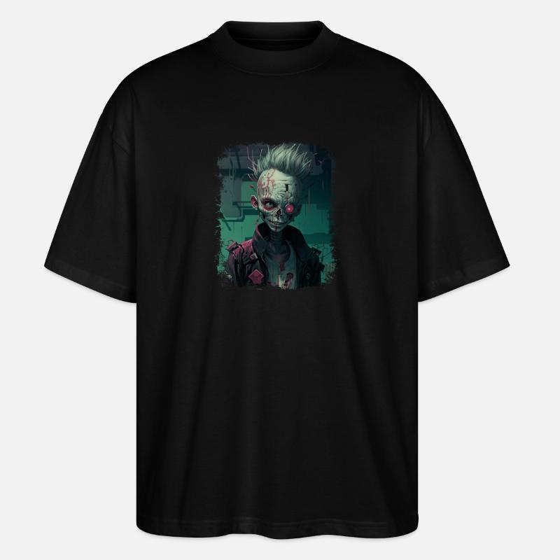 Alien Zombie Punk - Stanley/Stella Oversized Unisex Bio T-Shirt Blaster 2.0 - Schwarz