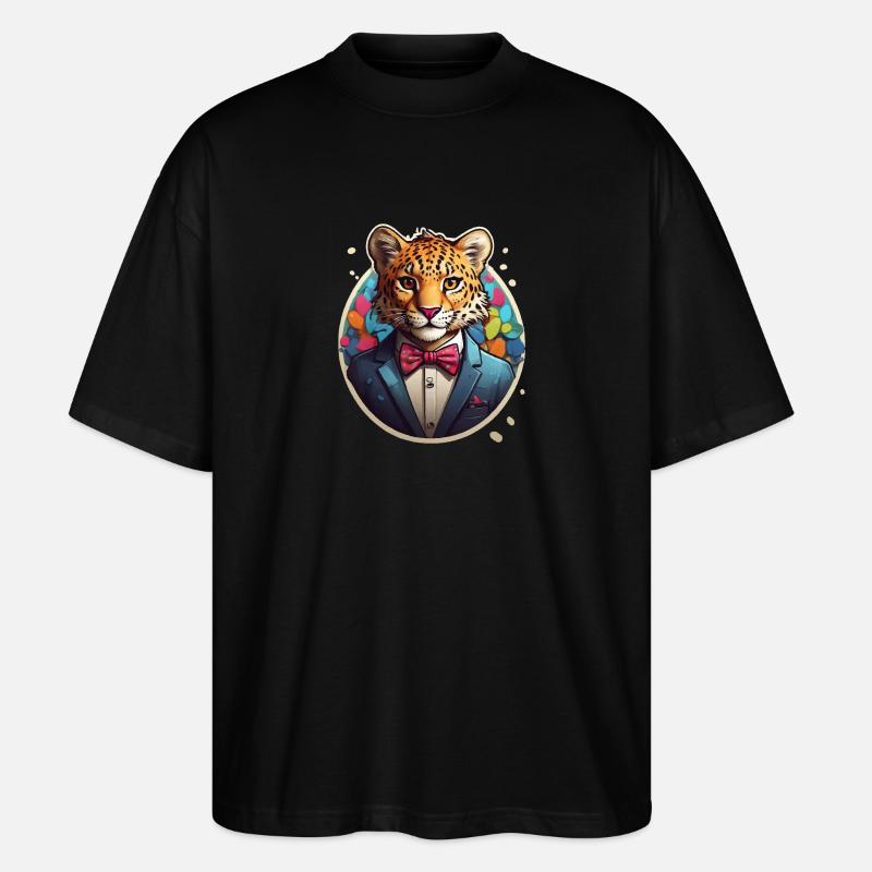 Funny Comic Tiger - Stanley/Stella Oversized Unisex Organic T-shirt Blaster 2.0 - black