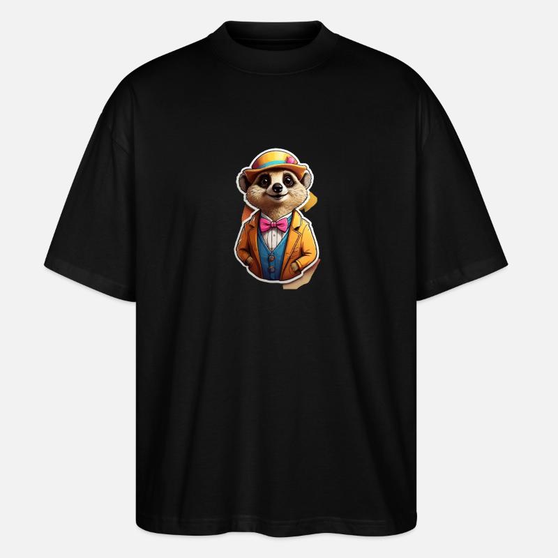 Lustiges Comic Erdmännchen - Stanley/Stella Oversized Unisex Bio T-Shirt Blaster 2.0 - Schwarz