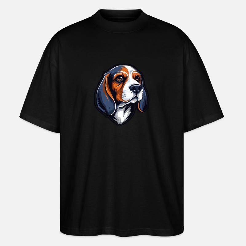 Beagle Hund - Stanley/Stella Oversized Unisex Bio T-Shirt Blaster 2.0 - Schwarz