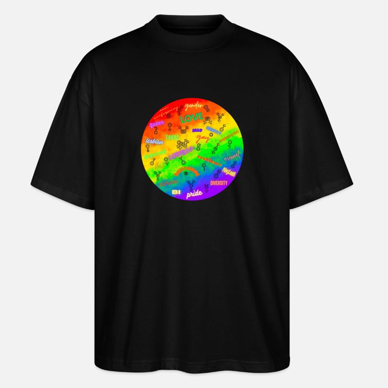 LGBTQIA+ Pride Design - Stanley/Stella Oversized Unisex Bio T-Shirt Blaster 2.0 - Schwarz
