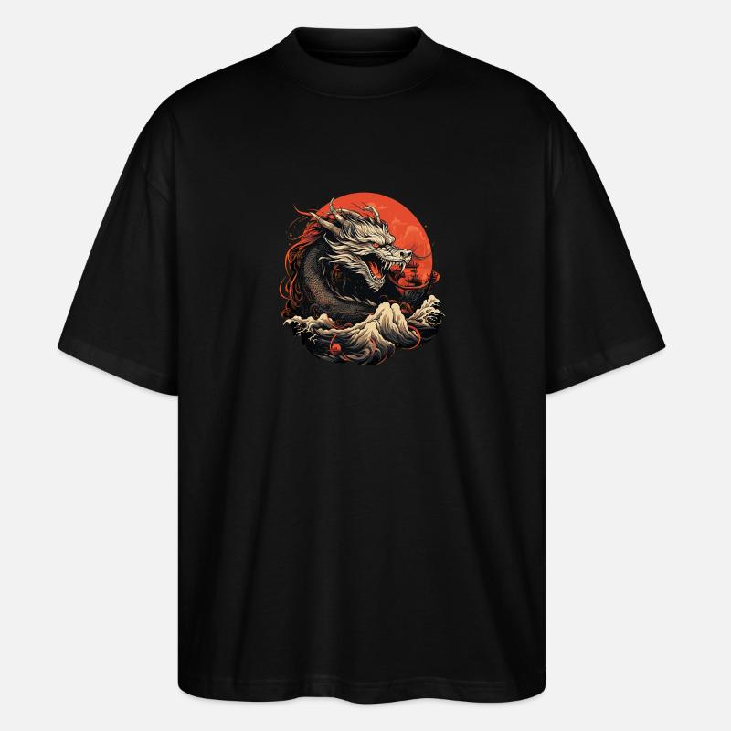 Dieu Dragon de l’Eau - T-shirt bio Blaster 2.0 coupe oversize Stanley/Stella Unisexe - noir