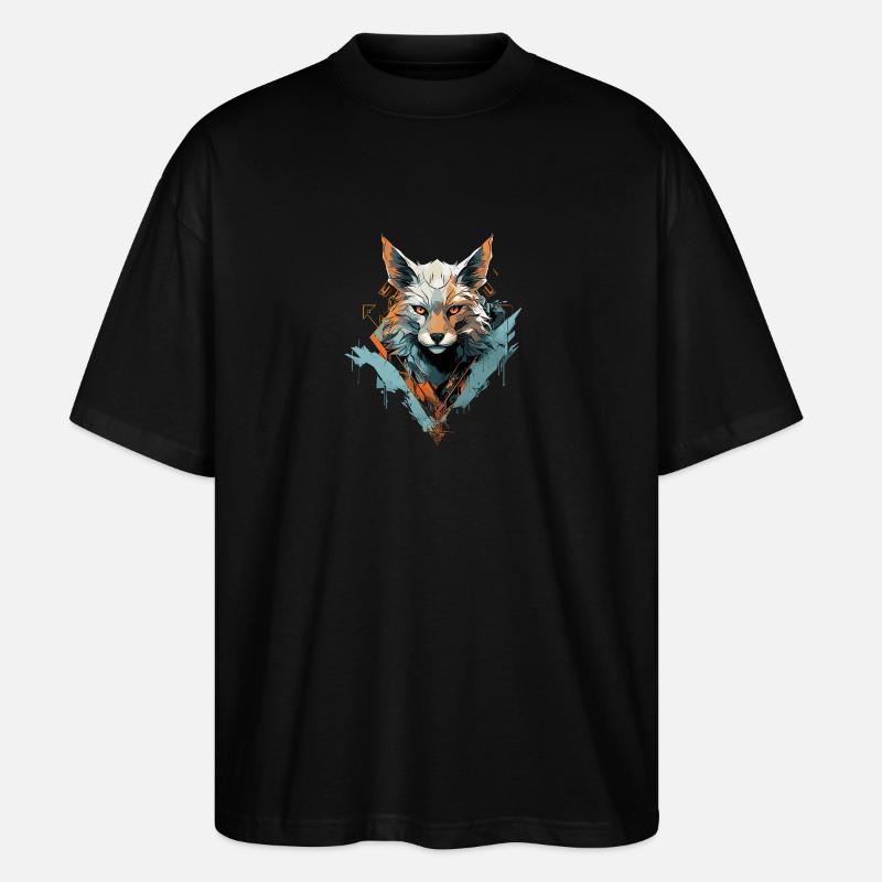Le renard murmure l’élégance - T-shirt bio Blaster 2.0 coupe oversize Stanley/Stella Unisexe - noir