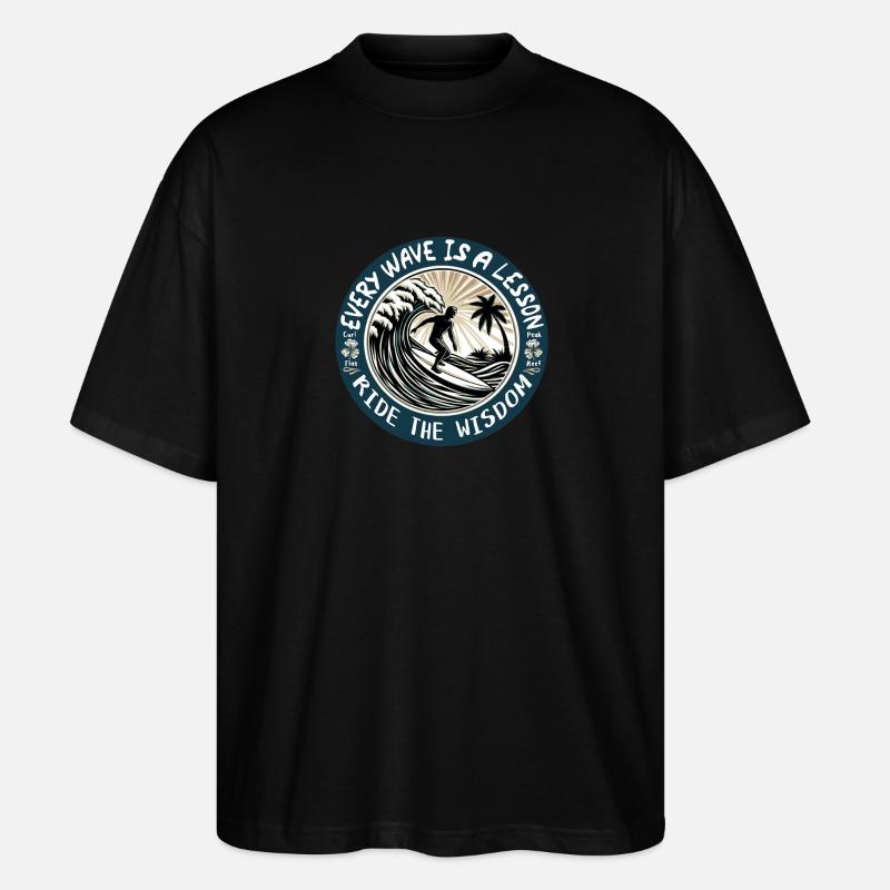 EVERY WAVE IS A LESSON - T-shirt bio Blaster 2.0 coupe oversize Stanley/Stella Unisexe - noir