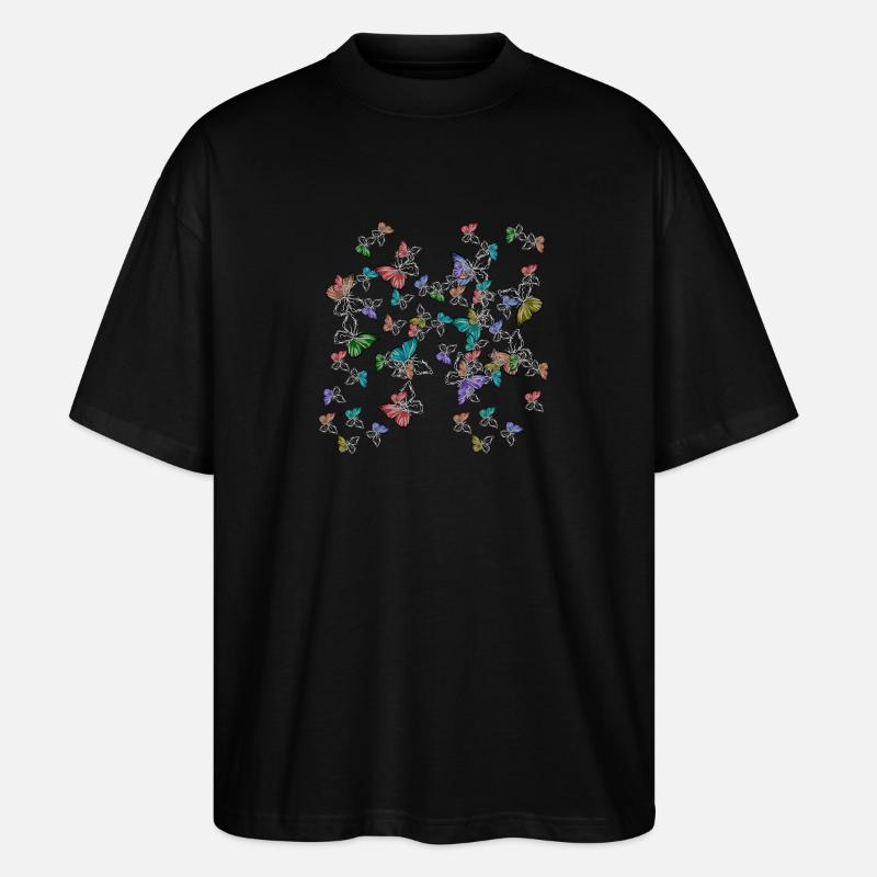 Papillons Sentiments Émotion Douleur Dépression - T-shirt bio Blaster 2.0 coupe oversize Stanley/Stella Unisexe - noir