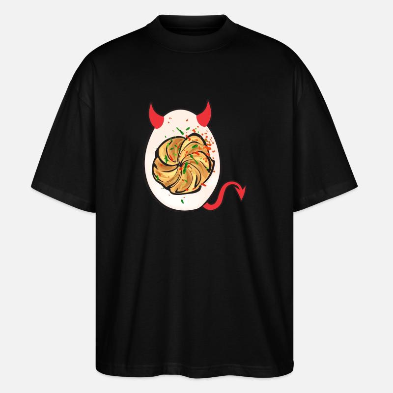 Gefüllte Eier Deviled Eggs - Stanley/Stella Oversized Unisex Bio T-Shirt Blaster 2.0 - Schwarz