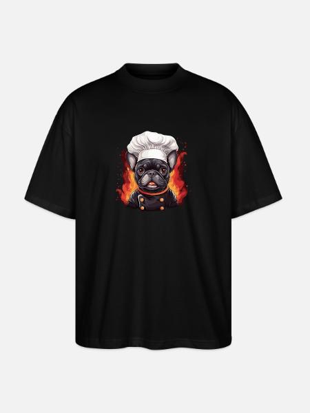 French Bulldog Cook - Stanley/Stella Oversized Unisex Organic T-shirt Blaster 2.0 - black