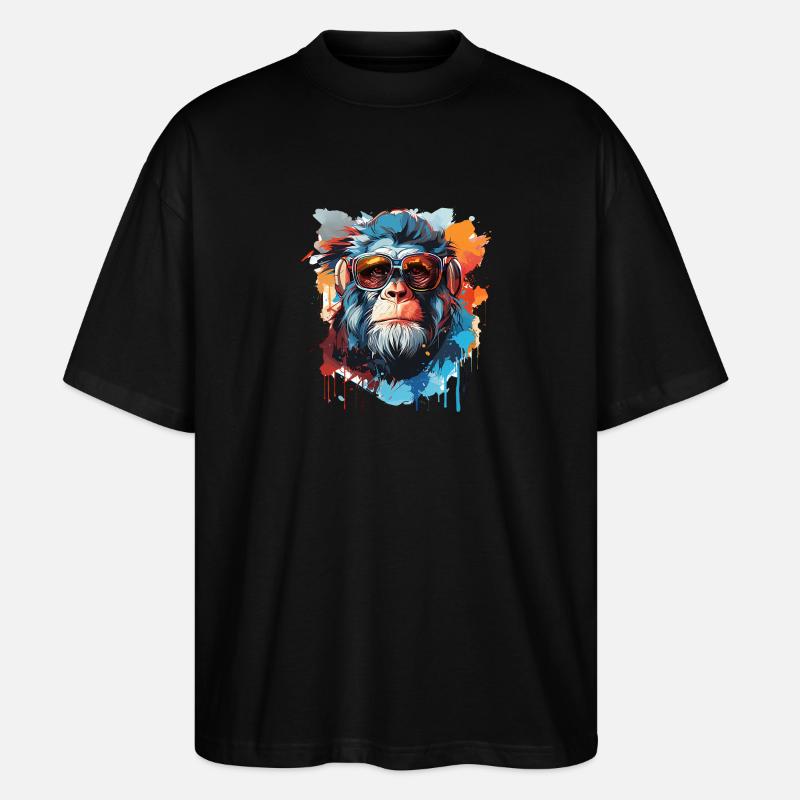 Affenkopf in Cool - Stanley/Stella Oversized Unisex Bio T-Shirt Blaster 2.0 - Schwarz