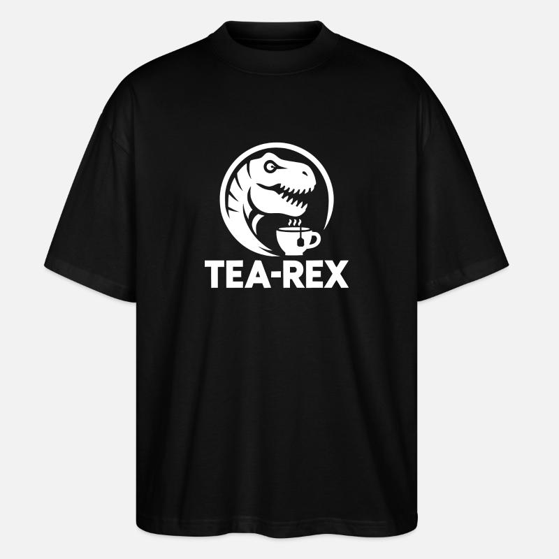 Humour de bureau d’animal Logo Tea-Rex drôle - T-shirt bio Blaster 2.0 coupe oversize Stanley/Stella Unisexe - noir