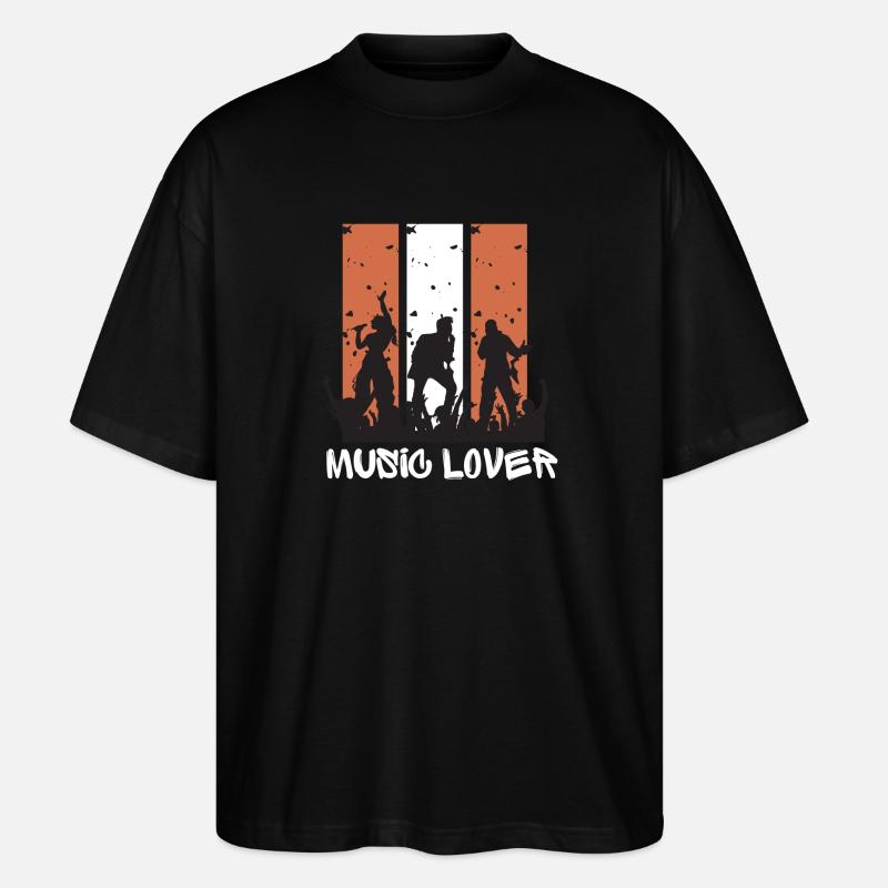 Collection MÉLOMANES - T-shirt bio Blaster 2.0 coupe oversize Stanley/Stella Unisexe - noir