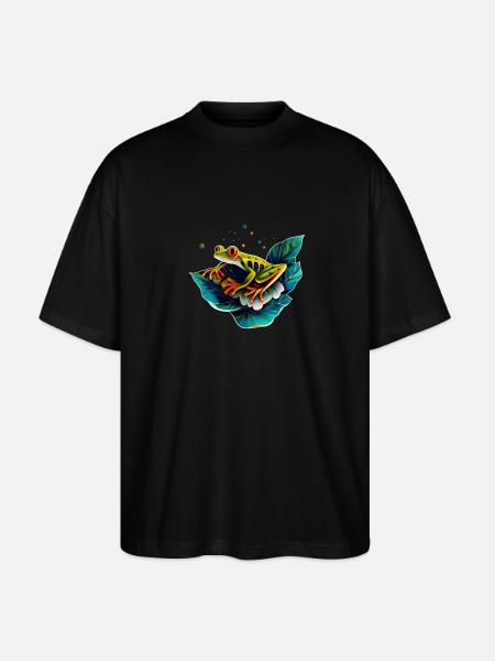 Frog - Stanley/Stella Oversized Unisex Organic T-shirt Blaster 2.0 - black