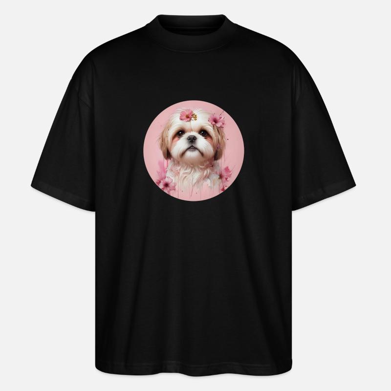 Shih Tzu Rosa - Stanley/Stella Oversized Unisex Bio T-Shirt Blaster 2.0 - Schwarz