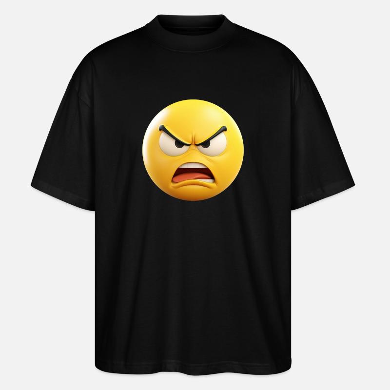 Wütend Emoticon Emotion - Stanley/Stella Oversized Unisex Bio T-Shirt Blaster 2.0 - Schwarz