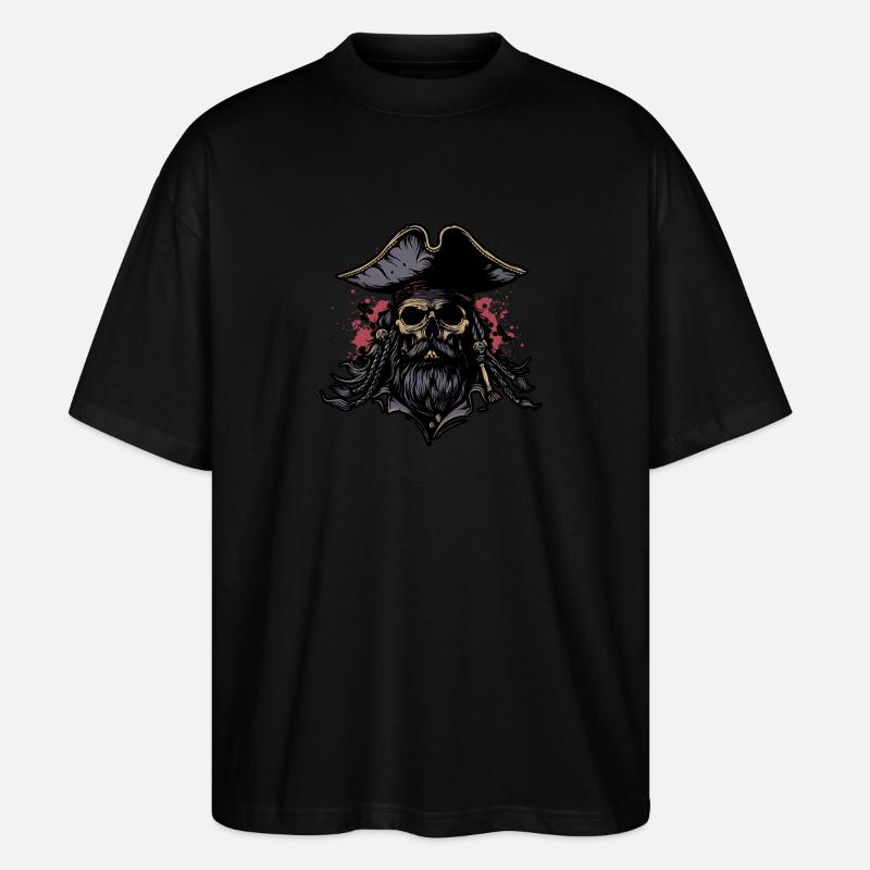 Crâne de pirate - T-shirt bio Blaster 2.0 coupe oversize Stanley/Stella Unisexe - noir