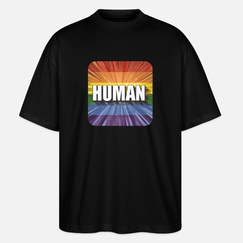 LGBTQ Human - Stanley/Stella Oversized Unisex Bio T-Shirt Blaster 2.0 - Schwarz