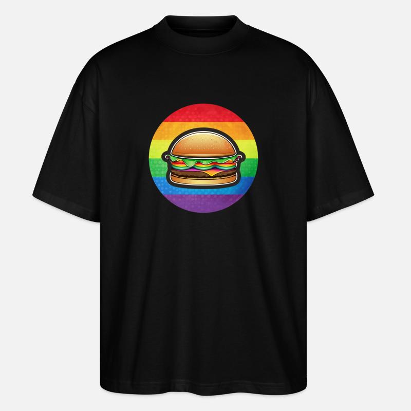 LGBTQ Hamburger - Stanley/Stella Oversized Unisex Bio T-Shirt Blaster 2.0 - Schwarz