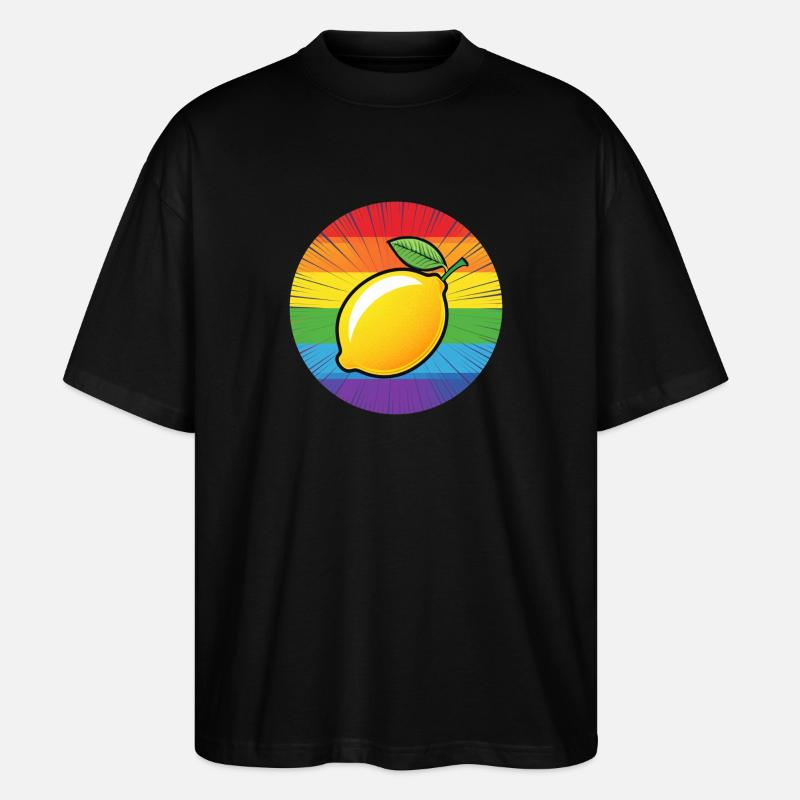 LGBTQ Zitrone Limette - Stanley/Stella Oversized Unisex Bio T-Shirt Blaster 2.0 - Schwarz
