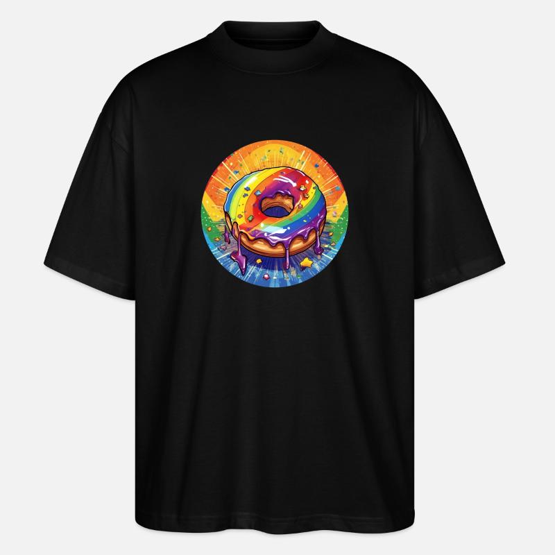 LGBTQ Donut - Stanley/Stella Oversized Unisex Bio T-Shirt Blaster 2.0 - Schwarz
