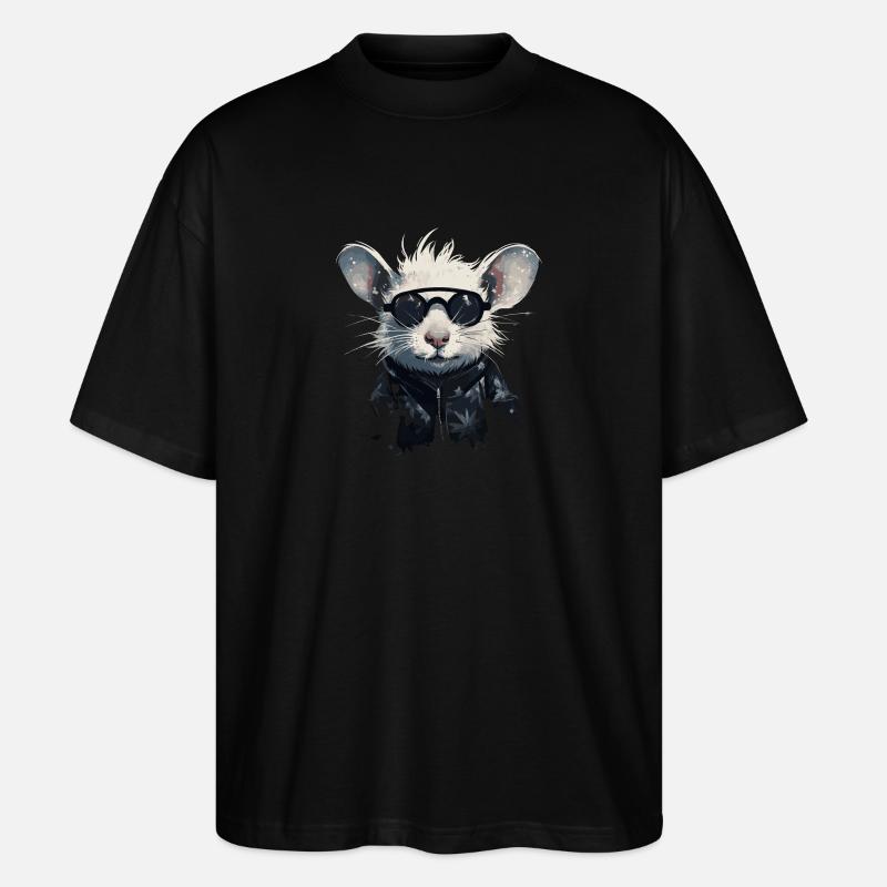 Coole Ratte - Stanley/Stella Oversized Unisex Bio T-Shirt Blaster 2.0 - Schwarz