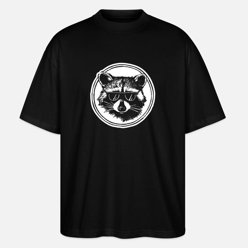 Waschbär - Stanley/Stella Oversized Unisex Bio T-Shirt Blaster 2.0 - Schwarz