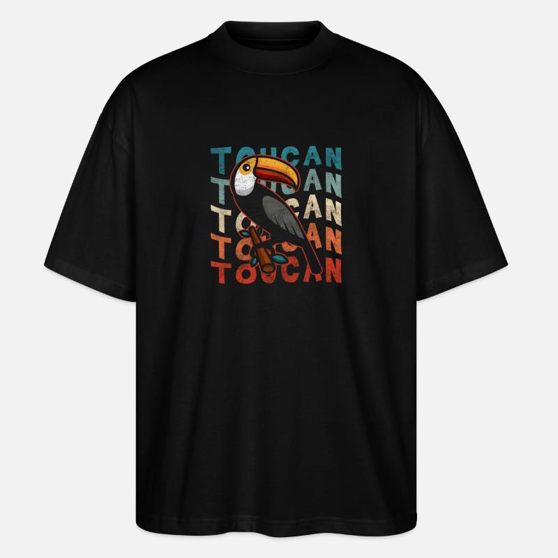 Natur Tropen - Stanley/Stella Oversized Unisex Bio T-Shirt Blaster 2.0 - Schwarz