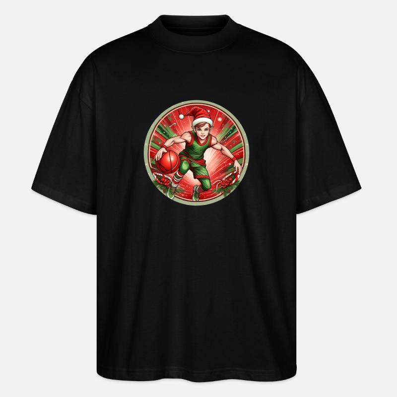 Basket-ball elfe de Noël - T-shirt bio Blaster 2.0 coupe oversize Stanley/Stella Unisexe - noir