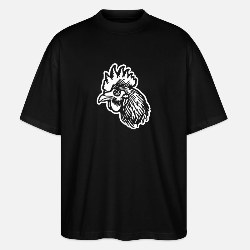 Huhn Hühnerstall - Stanley/Stella Oversized Unisex Bio T-Shirt Blaster 2.0 - Schwarz
