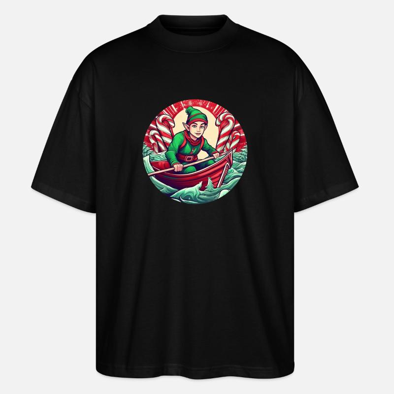 Aviron de lutin de Noël - T-shirt bio Blaster 2.0 coupe oversize Stanley/Stella Unisexe - noir