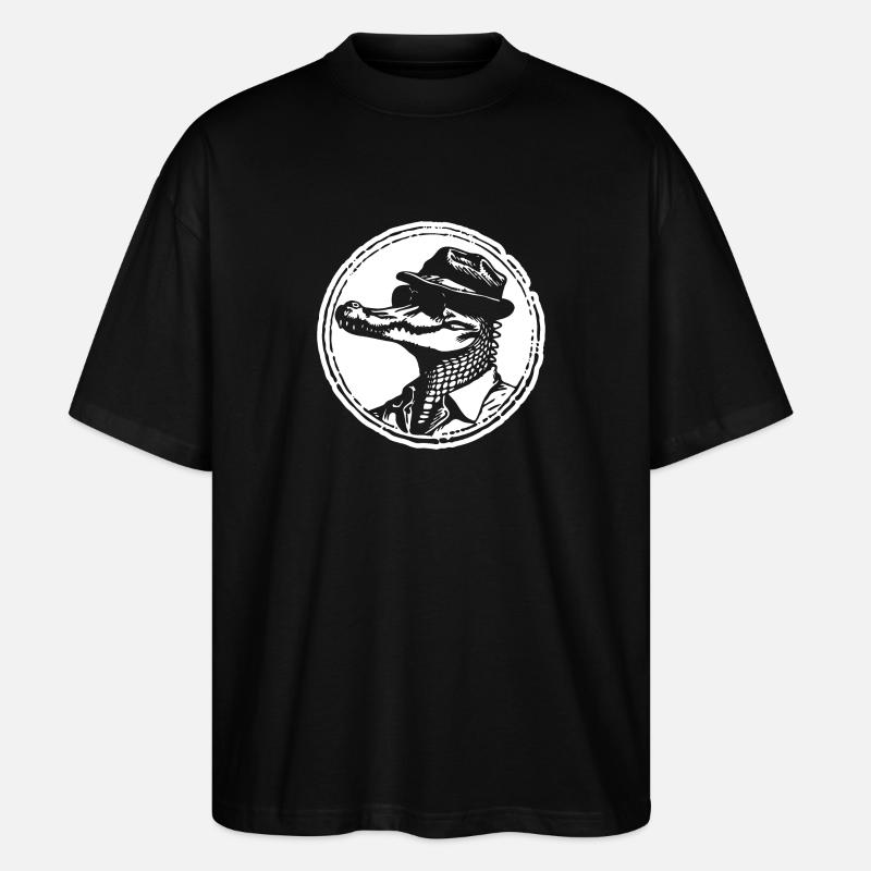 Crocodile Alligator - Stanley/Stella Oversized Unisex Organic T-shirt Blaster 2.0 - black