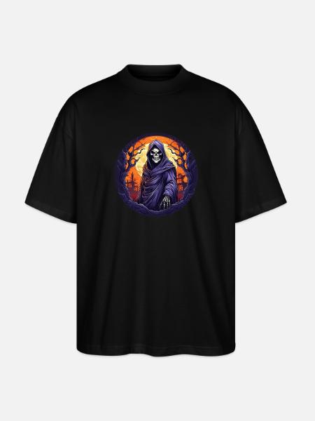 Gruseliges Halloween-partykostüm Sensenmann - Stanley/Stella Oversized Unisex Organic T-shirt Blaster 2.0 - black