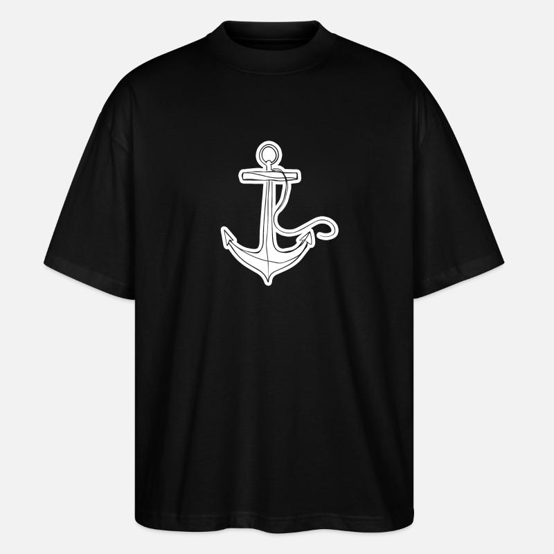 Anker Schiff Segeln - Stanley/Stella Oversized Unisex Bio T-Shirt Blaster 2.0 - Schwarz