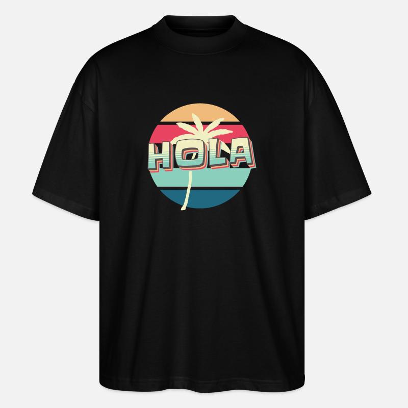 Hola - Nur Palmen-Vibes - Stanley/Stella Oversized Unisex Bio T-Shirt Blaster 2.0 - Schwarz