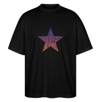 Stern Star - Stanley/Stella Oversized Unisex Bio T-Shirt Blaster 2.0 - Schwarz - Vorne - Alina (178cm) & Michal (187cm)