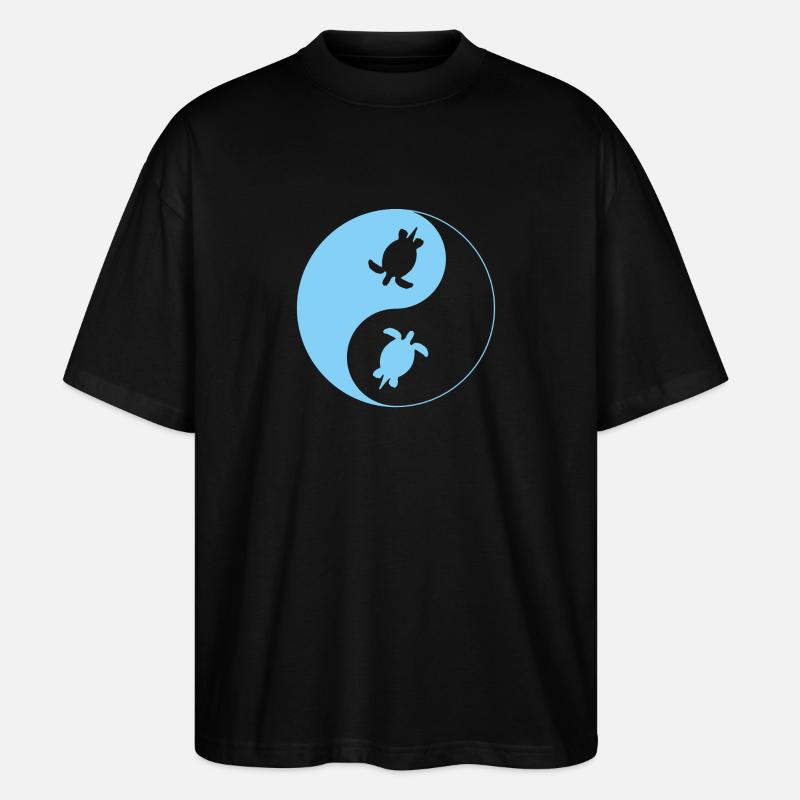schildkröte, yin yang, turtle - Stanley/Stella Oversized Unisex Bio T-Shirt Blaster 2.0 - Schwarz