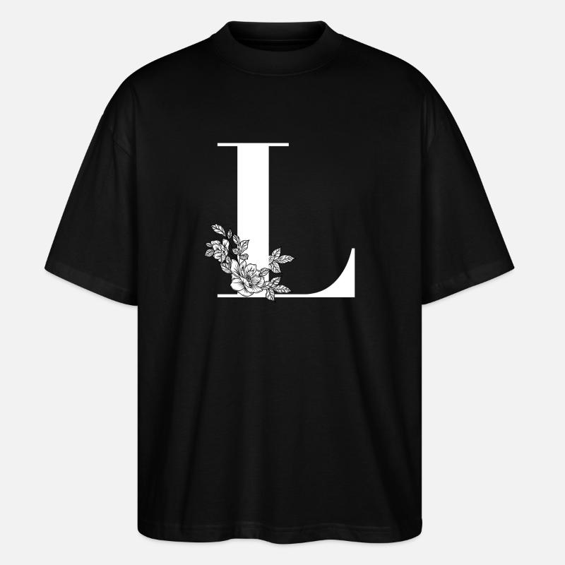 Buchstabe L - Stanley/Stella Oversized Unisex Bio T-Shirt Blaster 2.0 - Schwarz