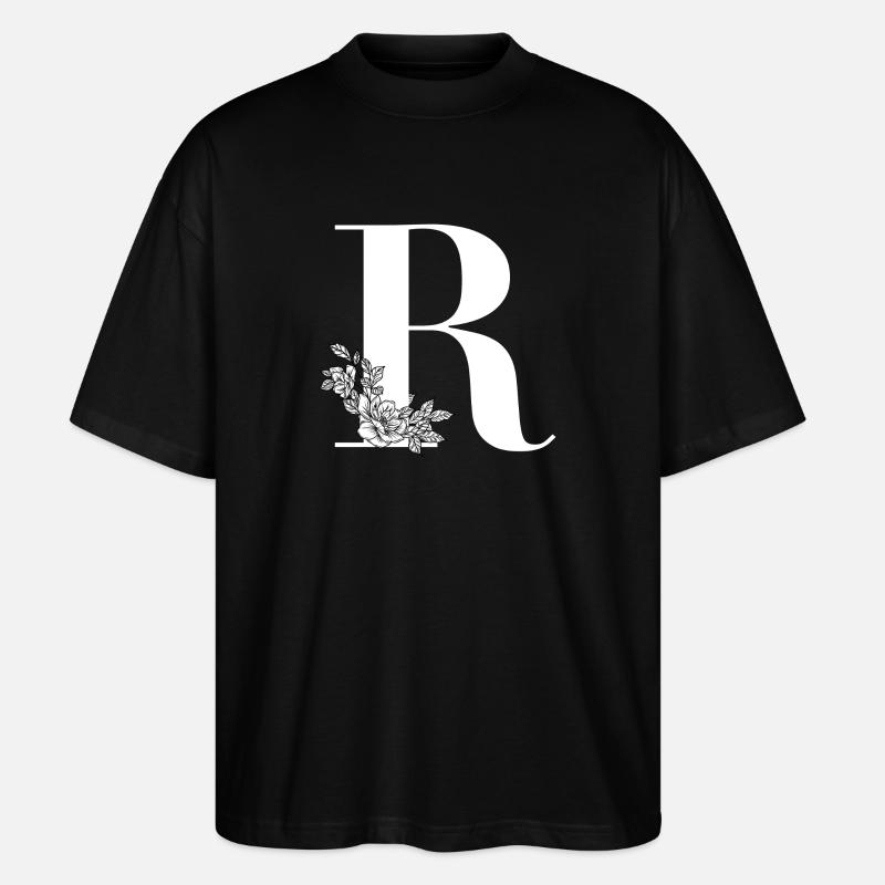 Letter R - Stanley/Stella Oversized Unisex Organic T-shirt Blaster 2.0 - black