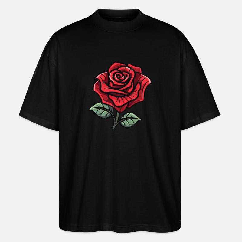 Rose Symbole Amour - T-shirt bio Blaster 2.0 coupe oversize Stanley/Stella Unisexe - noir