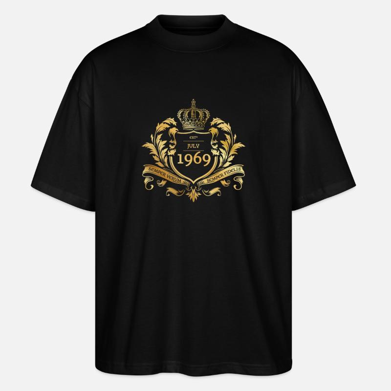 55e anniversaire Créé 07/1969 - T-shirt bio Blaster 2.0 coupe oversize Stanley/Stella Unisexe - noir