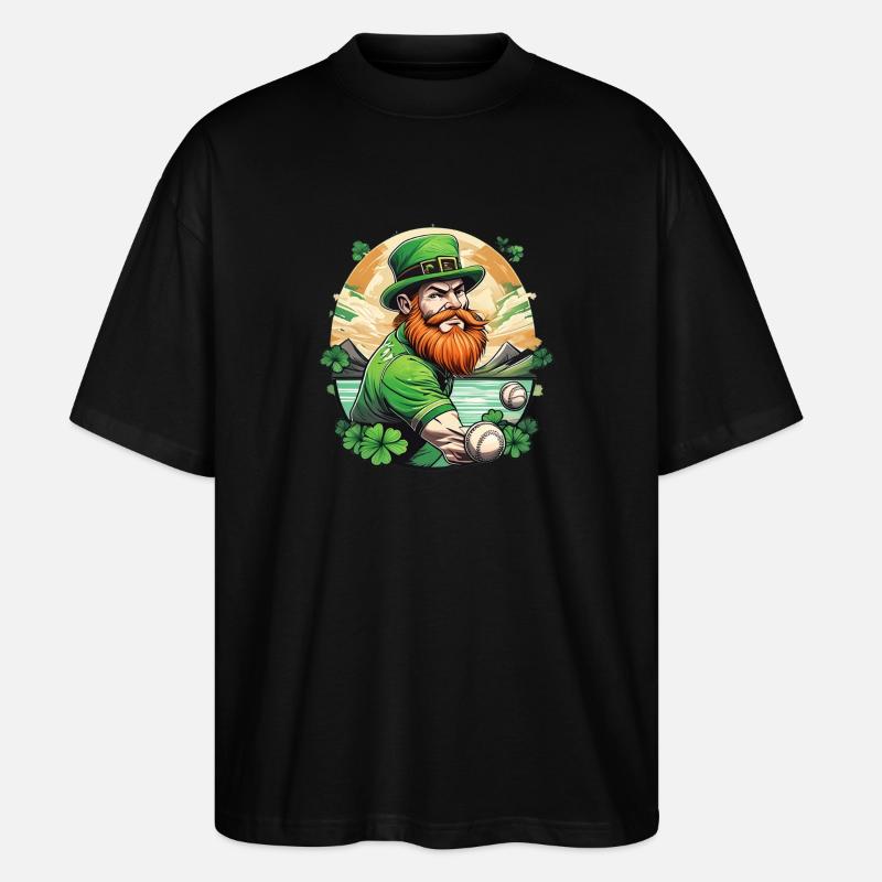 St. Patrick’s Day Shamrock Baseball - T-shirt bio Blaster 2.0 coupe oversize Stanley/Stella Unisexe - noir