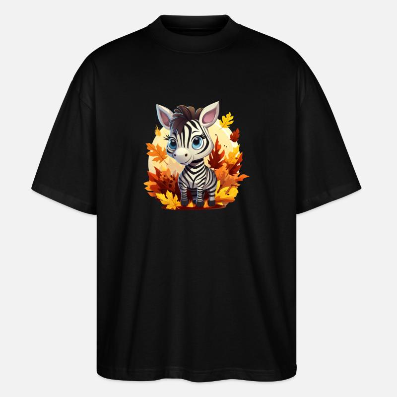Kawaii-Zebra im Herbst - Stanley/Stella Oversized Unisex Bio T-Shirt Blaster 2.0 - Schwarz