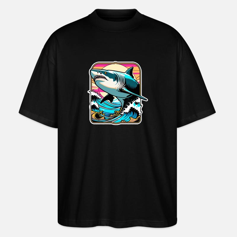 requin - T-shirt bio Blaster 2.0 coupe oversize Stanley/Stella Unisexe - noir